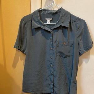 JCrew silk short sleeve button down blouse